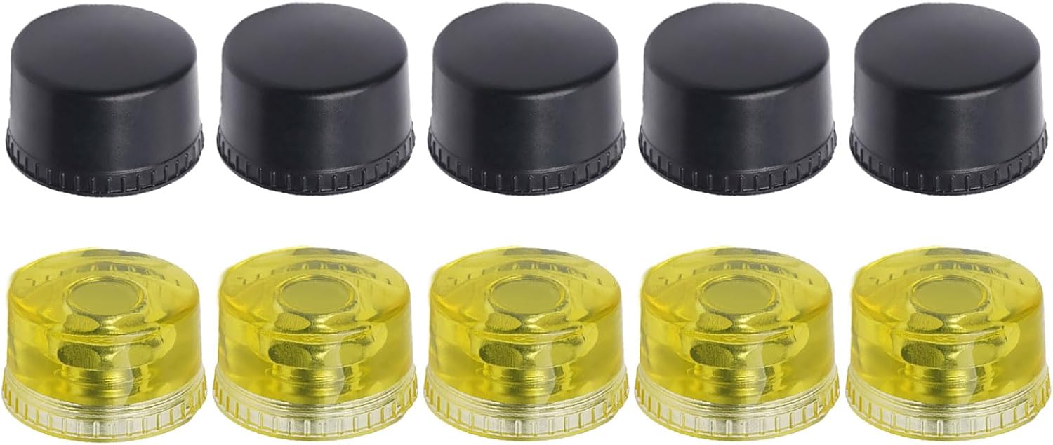 Pack Of 10 Rubber Striking Head Replacement Yellow Black Tip For Install Hammer Gentle Tapping Precise Work Projects