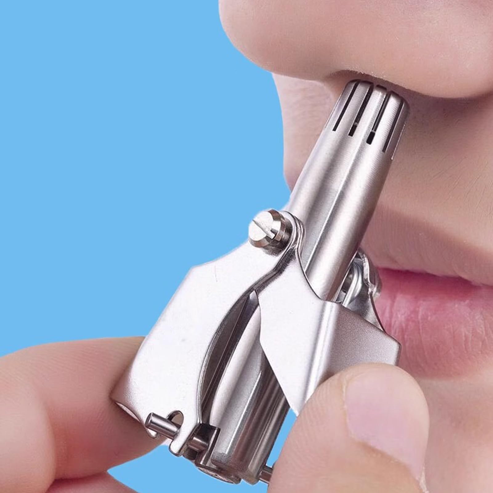 Manual Nose Trimmer - Stainless Steel Male Ear Trimmer Precision Nose Hair Styling Tool for Daily Care Salon