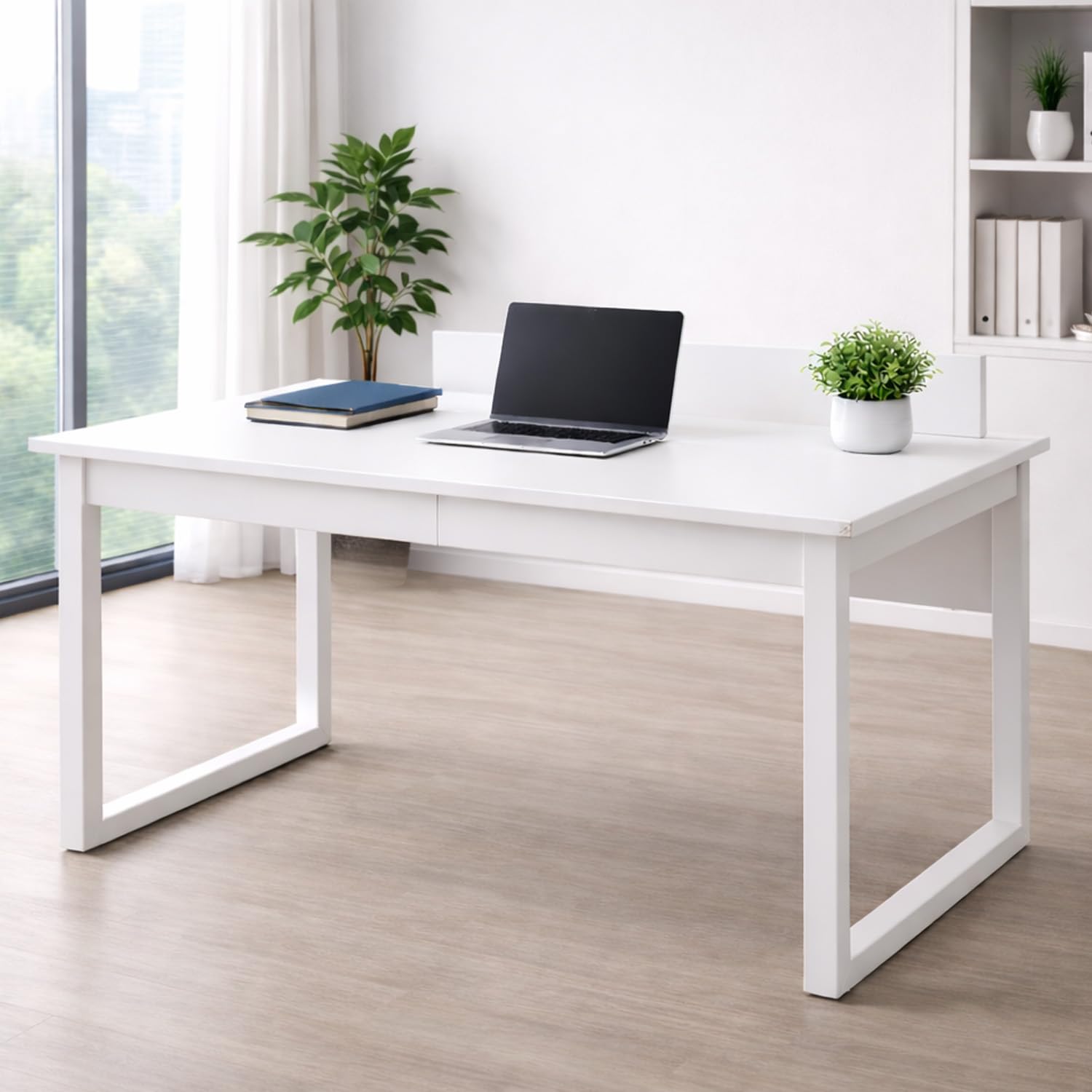 Amazon | オフィスデスク パソコンデスク 幅120cm 奥行70cm 引き出し