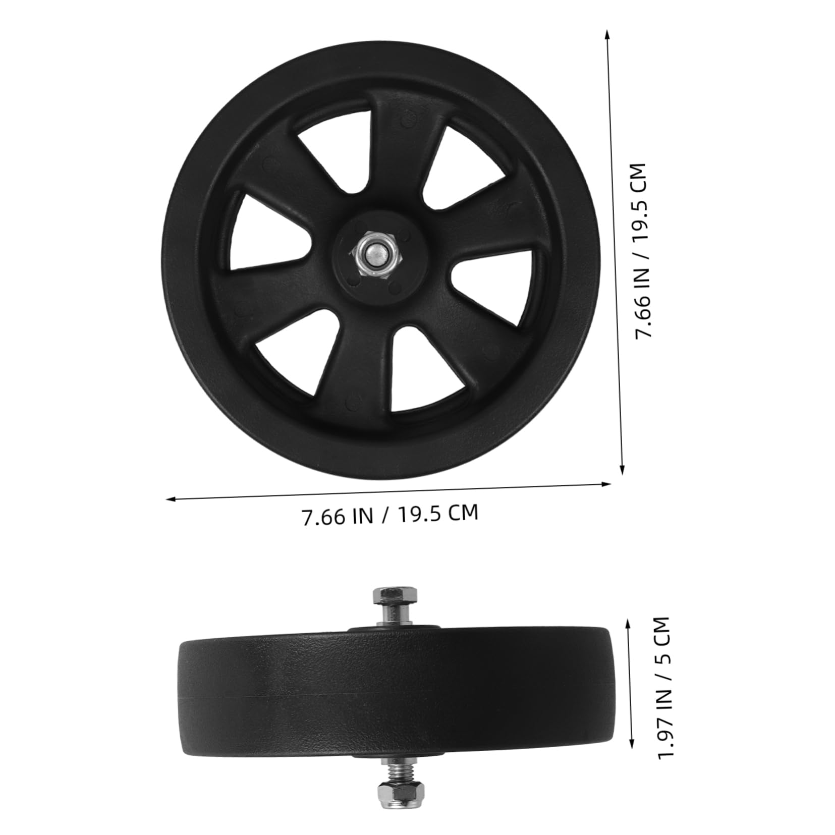 GANAZONO 8 Nylon Wheel Black Boat Rollers for Trailer Roller Boat Trailer Guides