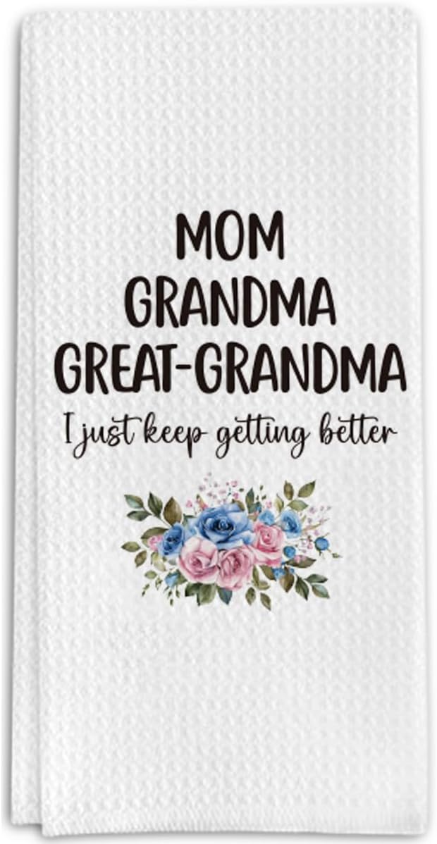 Baby Announcement Gifts Kitchen Towels for Great Grandma, Promoted to Great Grandma Gifts Towels for Kitchen Bathroom