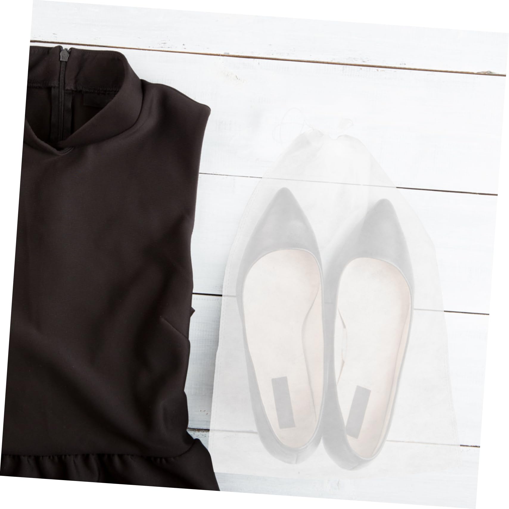 Holibanna 50 Sacchetti per Scarpe da Viaggio Coulisse Non Tessuto Bianco, Leggeri e Facili da Identificare, per Casa e Viaggi, 32x48cm