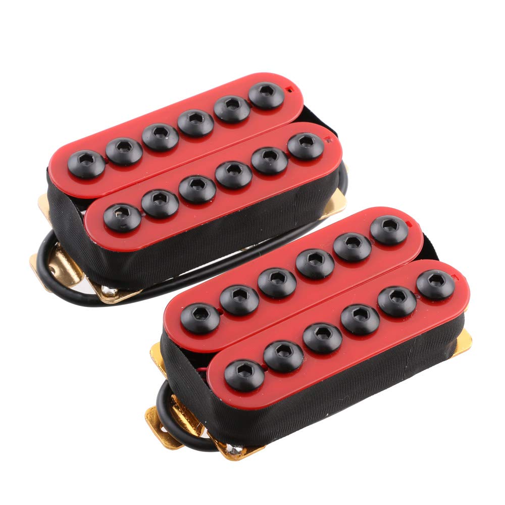 Humbucker Tonabnehmer für E-Gitarre Hals Steg Keramik Rot