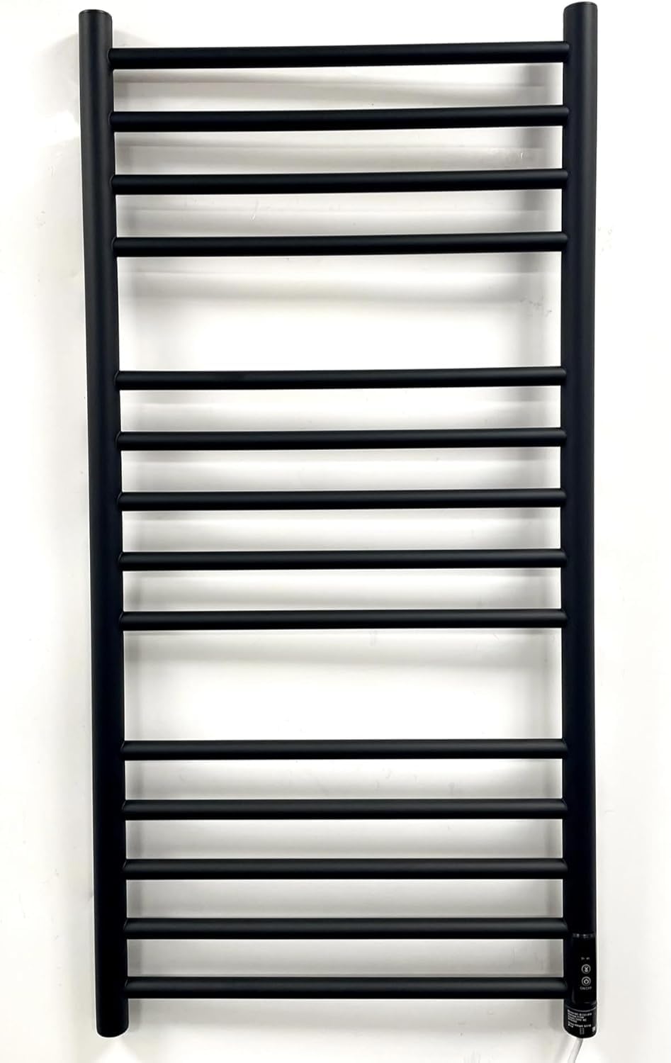 Manissa Handtuchheizkörper Elektrisch – Beheizter Handtuchhalter aus Edelstahl, 500x1000 mm, Modernes Design in Schwarz, Energiesparend & Stilvoll