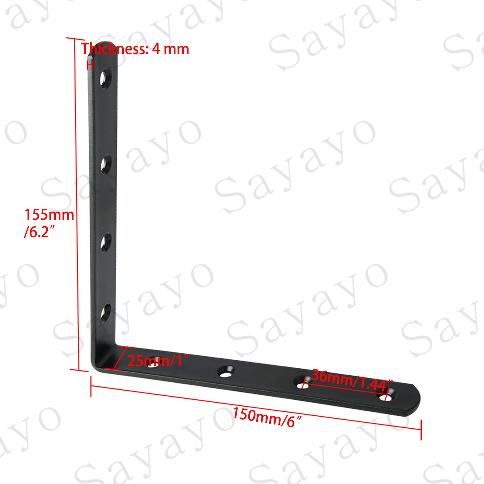 Staffe Per Mensole Galleggianti SAYAYO - Supporto Da 200KG, Design Invisibile, Set Da 4 Pezzi Nero - Foto 6