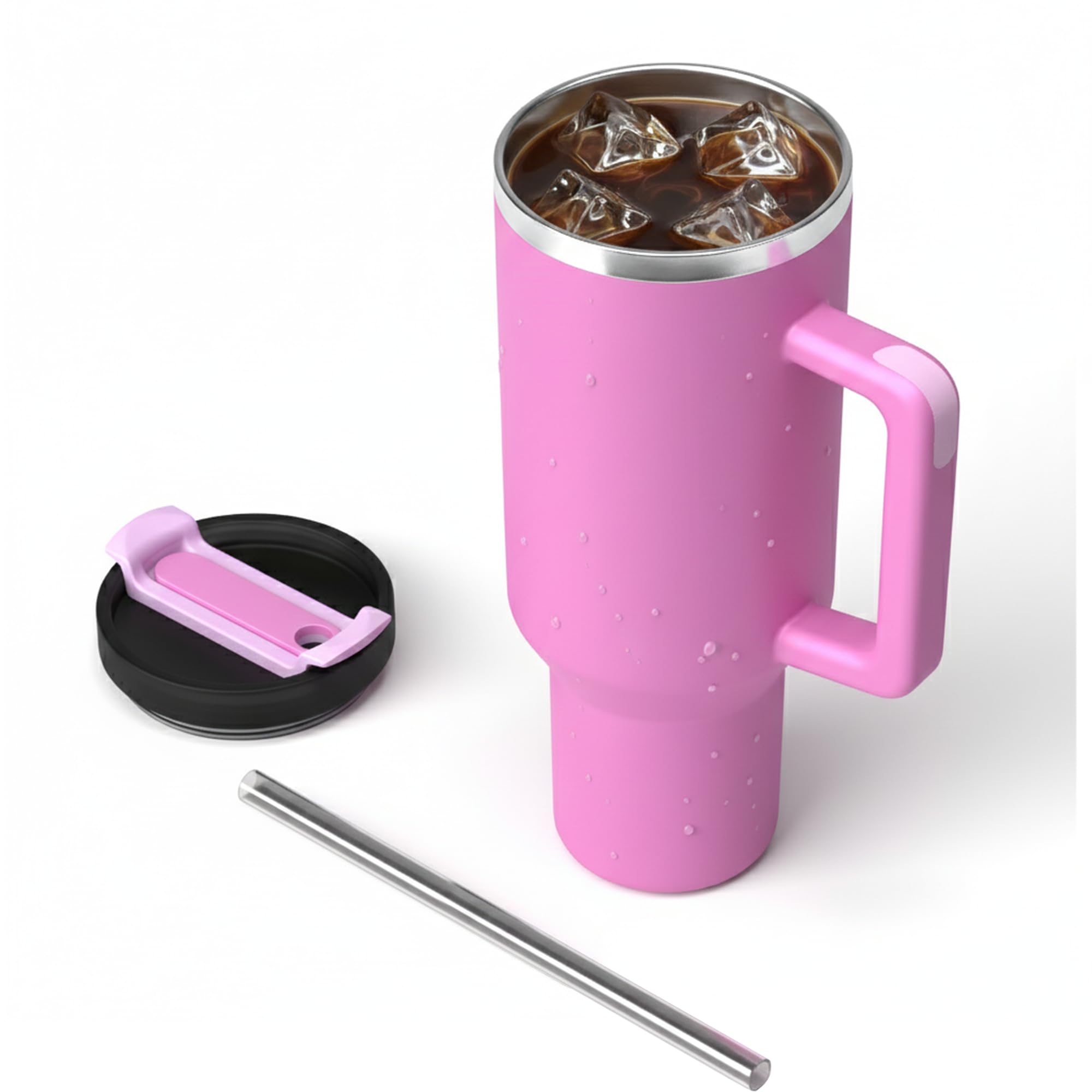 EPISENT 40oz Tumbler Travel Mug Handle Locking Straw Lid Vacuum Insulated