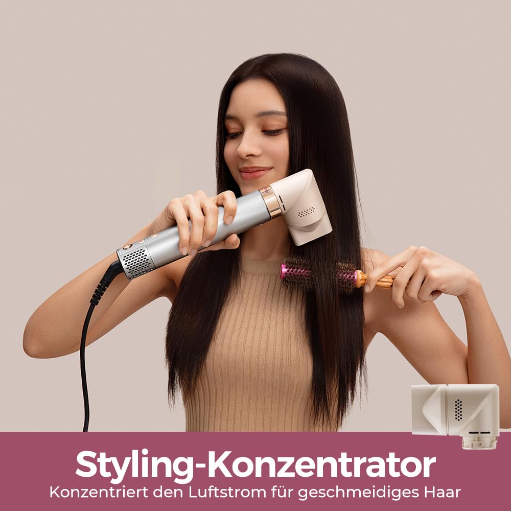 AirEdge 5 in 1 Airstyler 110000 U/Min Ionen Föhn Lockenstab Multi-Styler Warmluftbürste Glätteisen