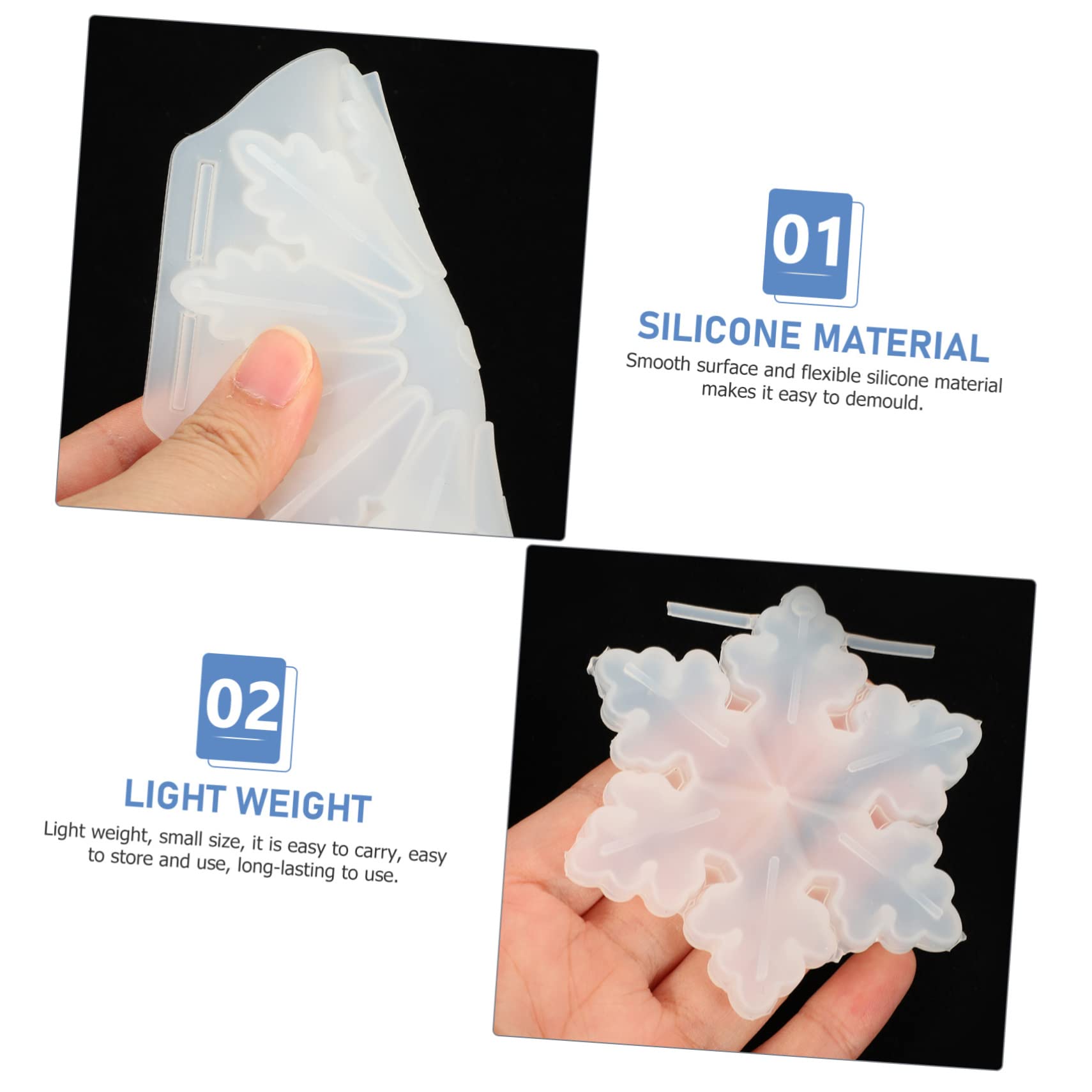 ABOOFAN 10pezzi Stampi Silicone Per Creare Decorazioni Fiocco Di Mold Per Resina Artigianato Fai Te Per Natale e Decorazioni Invernali Facile Da Usare e Demoulding