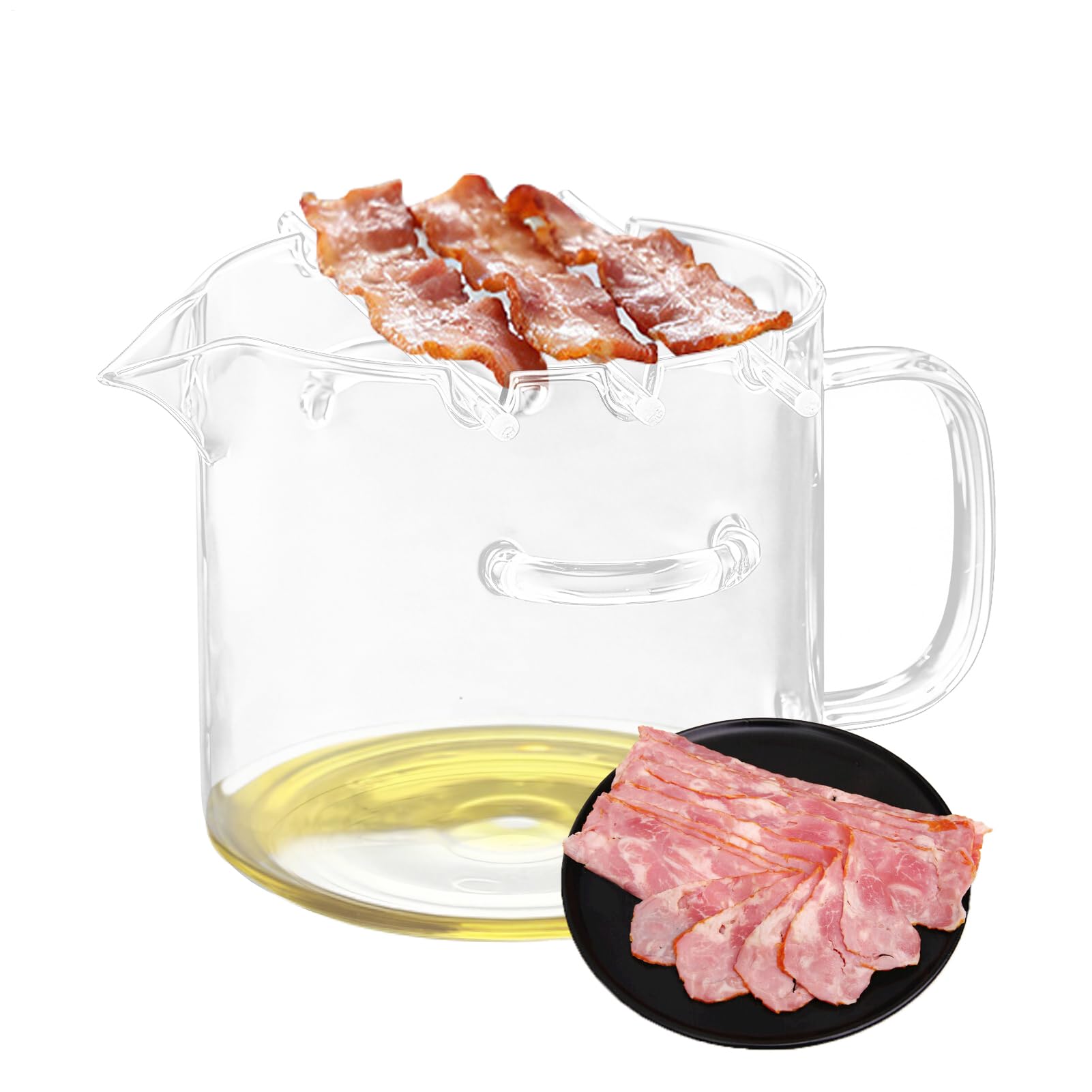 Cuoci pancetta in Vassoio in per Cottura | Coppa per Cuocere il Bacon nel Forno a Microonde per Colazione, Formaggi, Cucina, Fornello, Picnic, Grigliate
