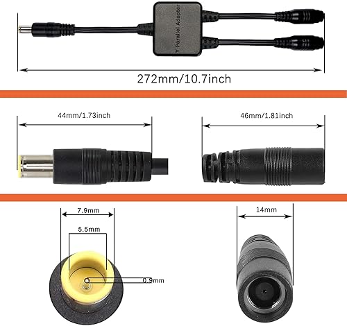 Vista 8 de KarlKers Cable adaptador paralelo, 0.315 in, cable combinador solar, rama Y, 10.7in, 10A, 45V, 300W, protección de corriente inversa, compatible