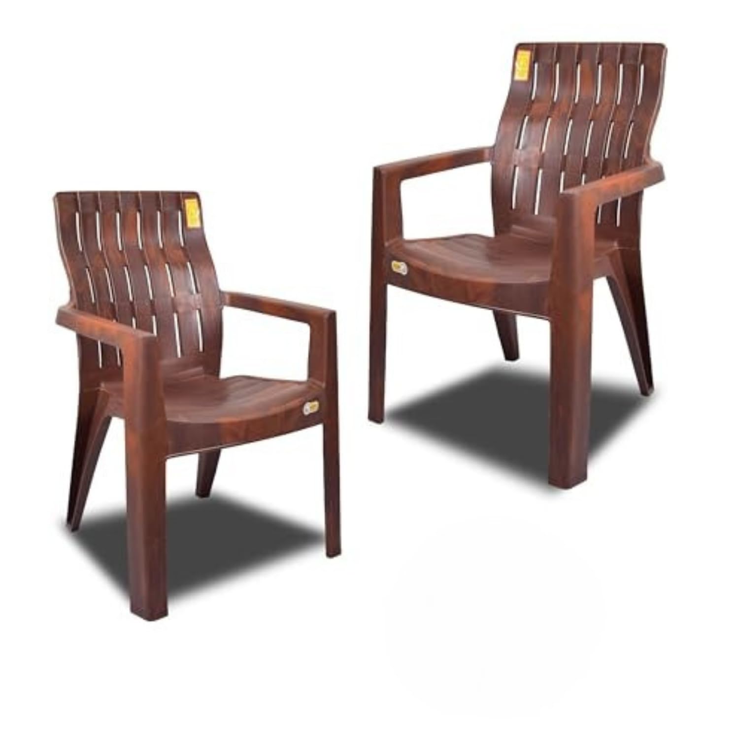 New Model Fortuner Ortho Matte Glossy Heavy Duty Chair for Home & Restaurant Plastic Outdoor Chair (Teak Wood, Pre-Assembled) (Set of 2)-image-5