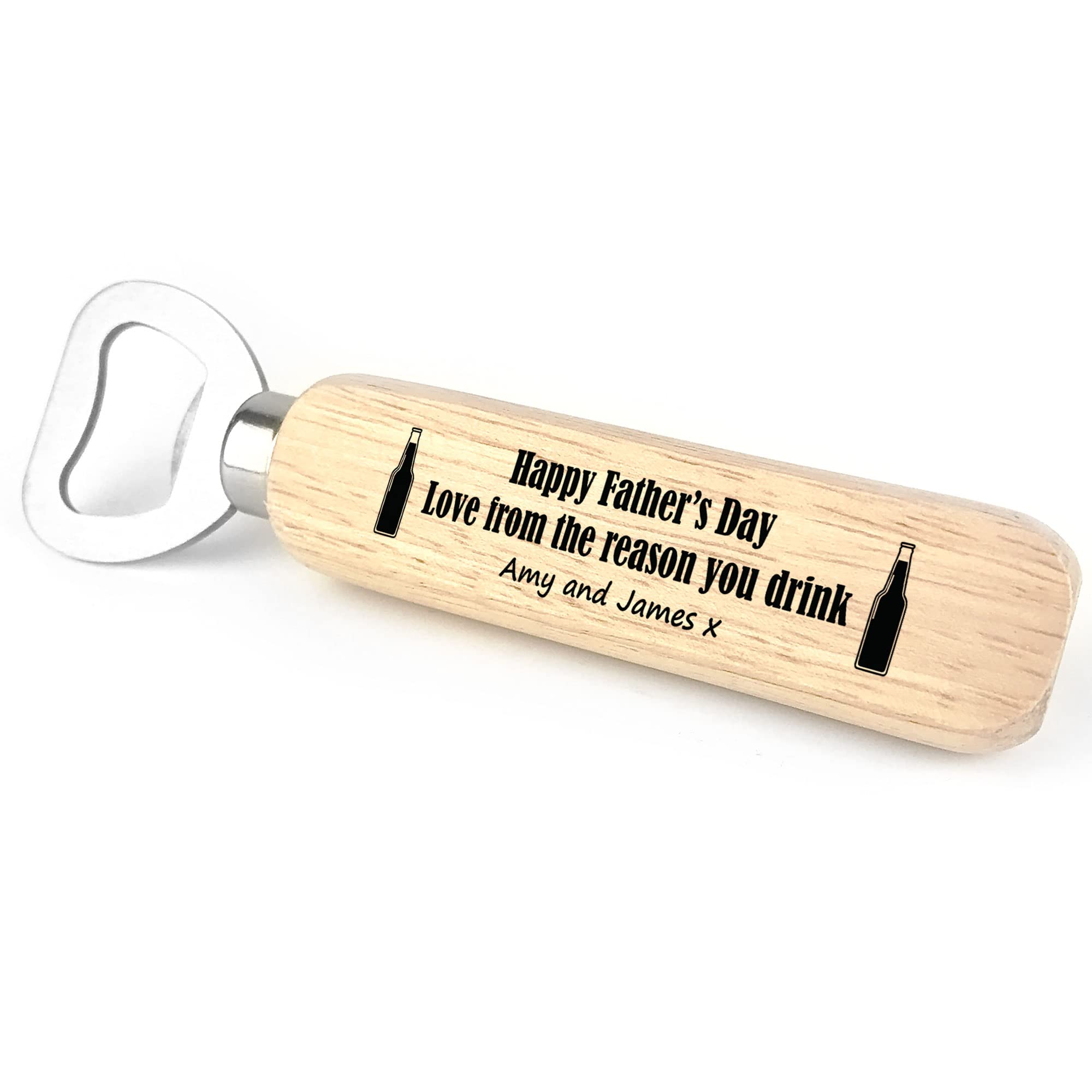 Red Ocean Personalised Wooden Bottle Opener Fathers Day Gift Ideas, Gifts for Dad, Daddy, Grandad, Him, Printed Bottle Opener Gifts from Son, Daughter, Children
