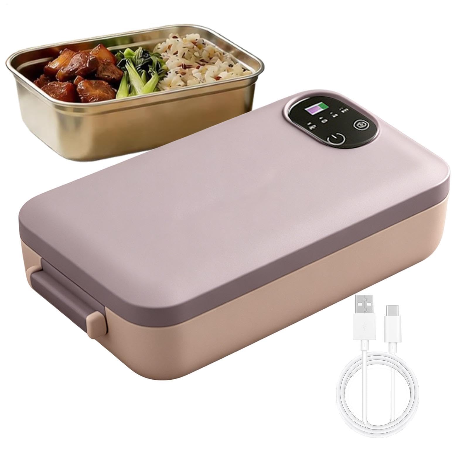 Podgrzewany Pojemnik Na Lunch 900 ml Regulowana Temperatura Podgrzewacz do | Organizer Spożywczy Praca Biuro Piknik Budowa Ciężarówka Samochód Kemping Podróż Dom Akademik Szpital Zewnątrz