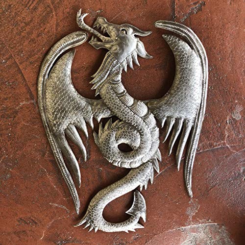 Cadeau fantasy idéal avec ce dragon en métal pour décoration murale celte - 4