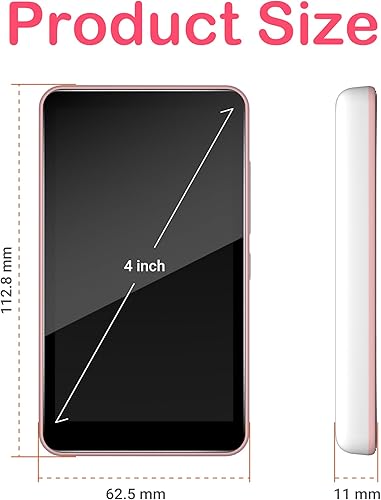 Miniatura 6 de Reproductor de MP3 Android para niños con Bluetooth, pantalla táctil de 4 pulgadas, reproductor de transmisión con Supotefy y Gugole Store, FM