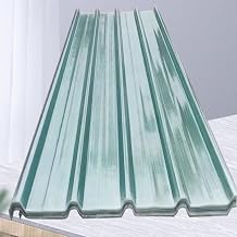 Corrugated Roof Cladding Panel,4/5/6/8/10/12/15/20 Pcs Fiberglass Daylighting Panels,Building Roof Cladding,UV Protection Transparent Rainproof Board,for Garage Carport10pcs,35x35in