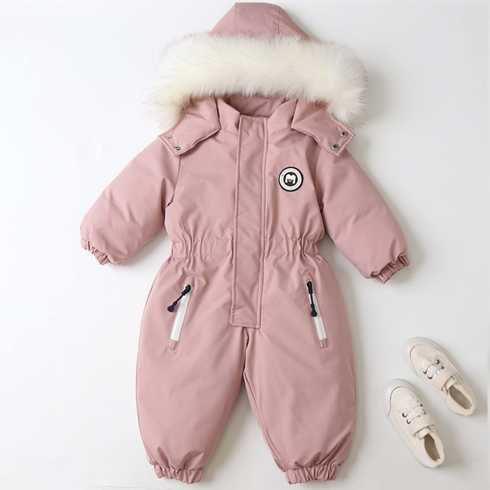 Chaqueta de Abrigo con Capucha Gruesa de Invierno para niños y niñas, Traje de Nieve para niños pequeños, Mono cálido a de Viento, Prendas de Vestir, Ropa de Nieve Ropa Invierno Mujer