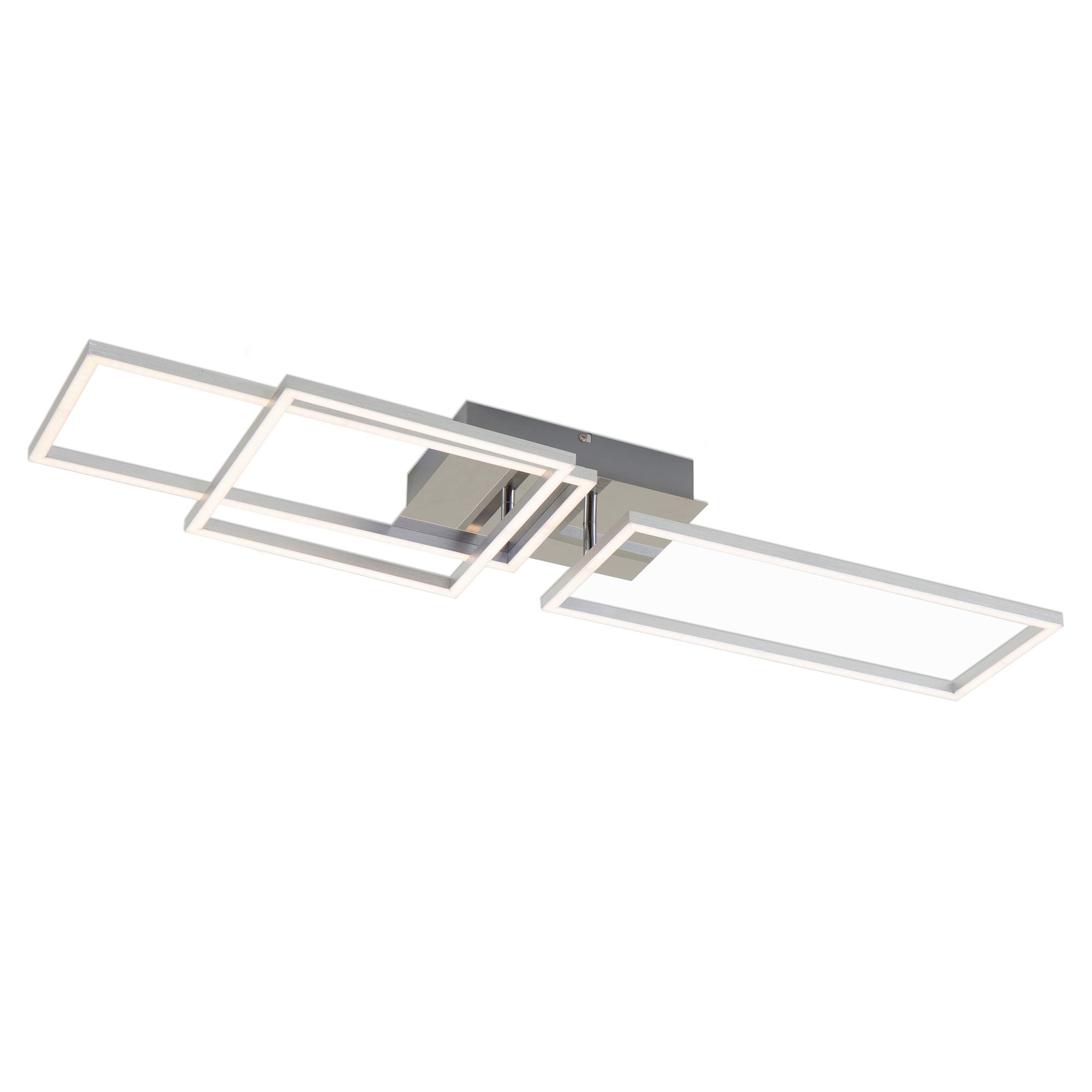 BRILONER Leuchten - LED Ceiling Light, dimmable Ceiling lamp, incl. Memory Function, 2 Rotating LED modules, 43.8 watts, 3,300 lumens, 3,000 Kelvin, Chrome-Aluminium, 928x260x96mm (LxWxH) 3136-018