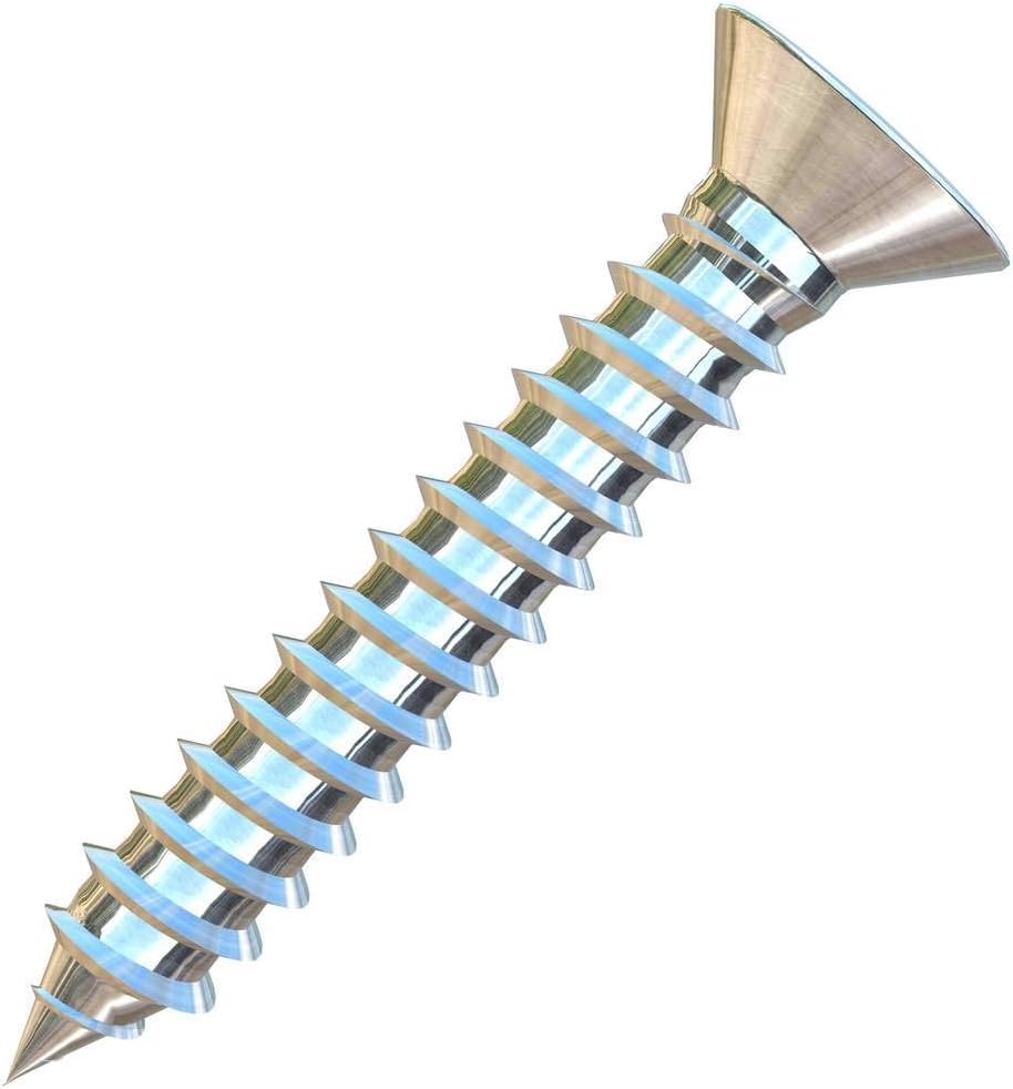 0001356, (Pack of 25) #8 X 1 Flat Head, Phillips Drive, Titanium Sheet Metal Screw, Grade 2 (CP)