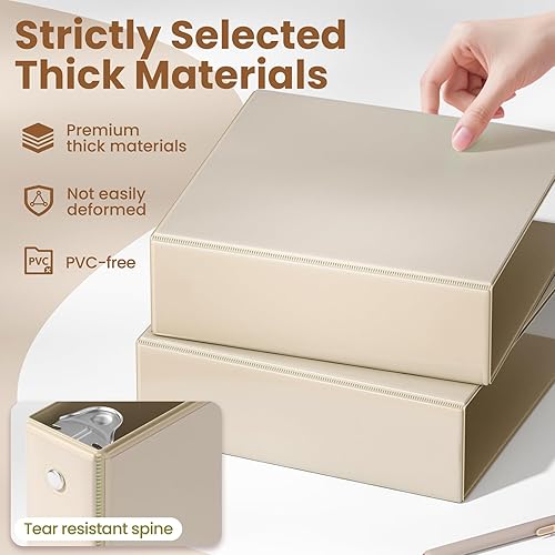 Vista 37 de SUNEE Carpeta de 3 anillos de 1 pulgada, paquete de 4 carpetas Clear View de 1 pulgada, tres anillos sin PVC (se ajusta a 8.5 x 11 pulgadas)