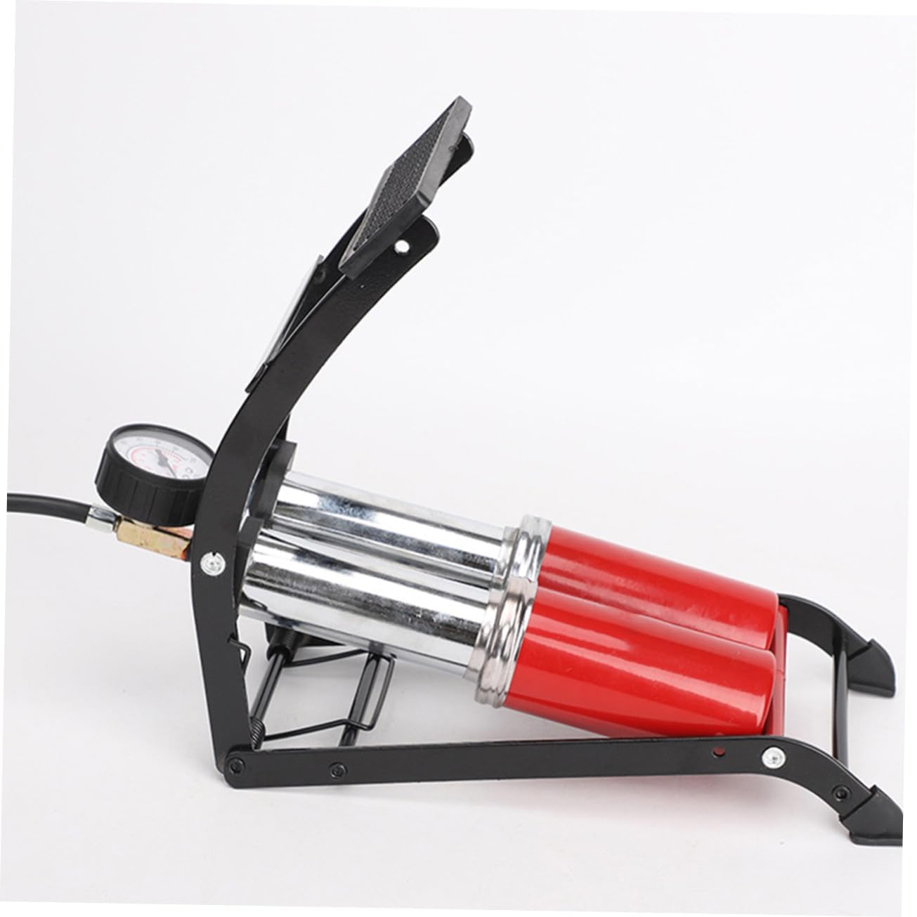 High Pressure Portable Foot Pump Dual Tube Mini Air Pump for Bicycles Motorcycles and Sports Balls Compact and Lightweight Design for Travel and Outdoor Use