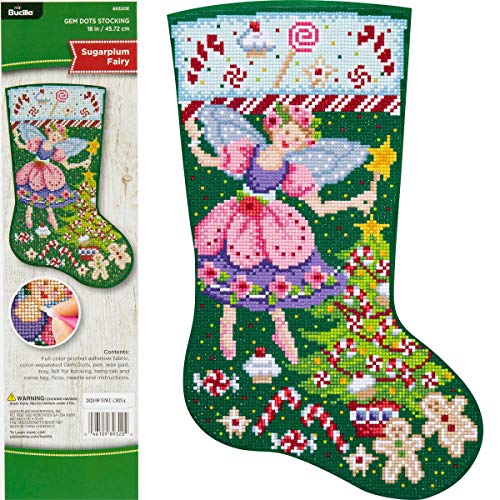Kit broderie diamant botte de Noël Sugarplum Fairy Bucilla 45 cm