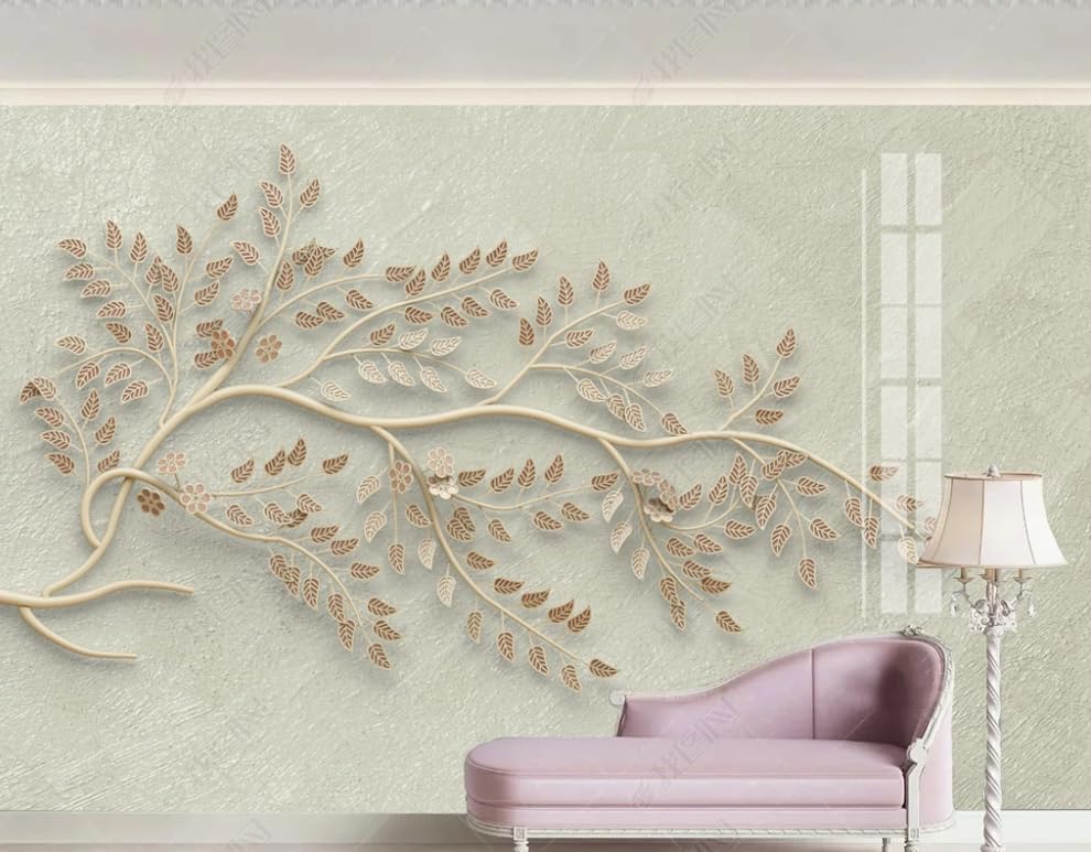 Papier peint intissé fleurs de prunier pour créer un salon zen et accueillant