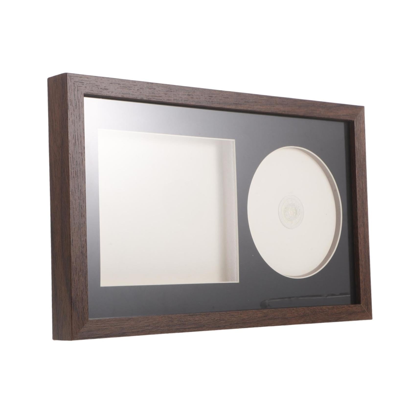 HOMSFOU Cornice per Esposizione Album Musicali e Vinili in Legno Design Cava 3d, Supporto Flessibile per CD e Dischi da Parete o Angolo Musicale