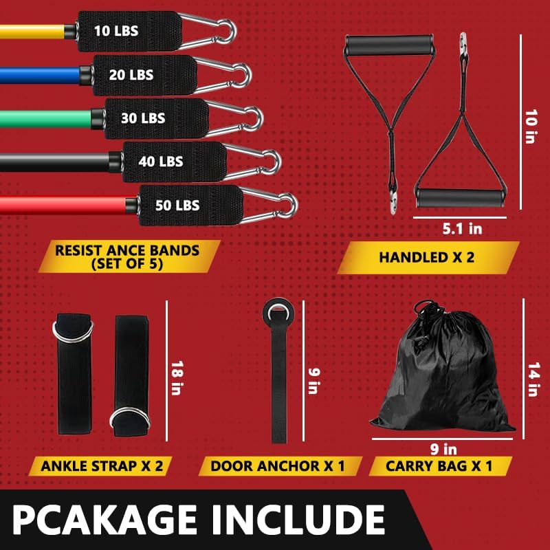 Miniatura 3 de Juego de bandas de resistencia, bandas de ejercicio, bandas de entrenamiento con asas para hombres y mujeres, correas de tobillo, anclaje de puerta