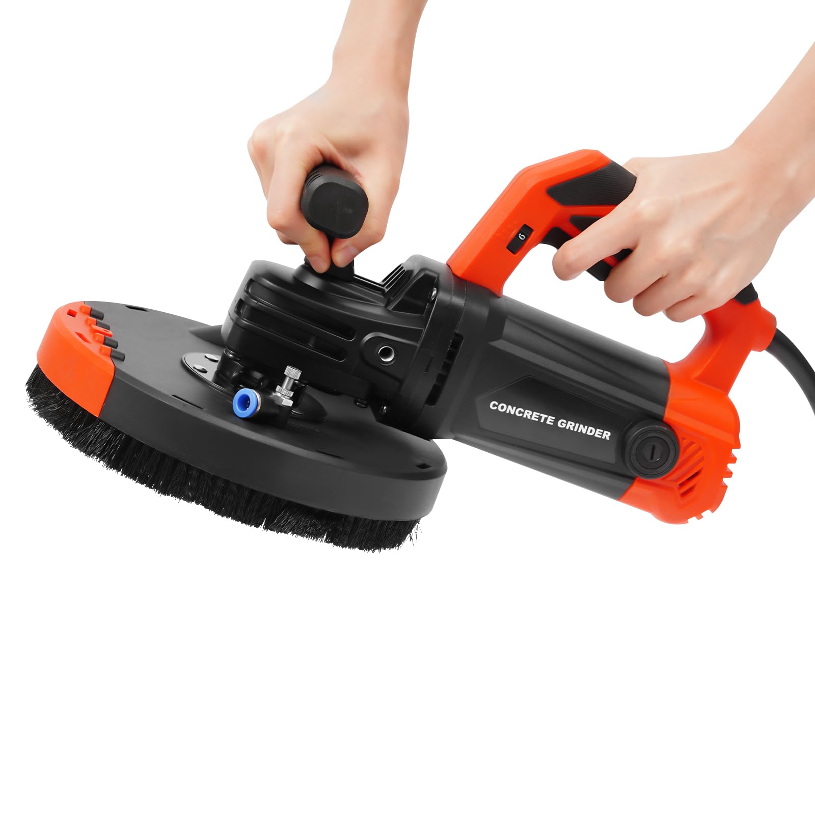 Juego de lijadora de hormigón de 5000 W, con aspiración, 180 mm, 6 niveles de regulación de velocidad, 230 V, fresadora de hormigón para paredes, suelos, esquinas