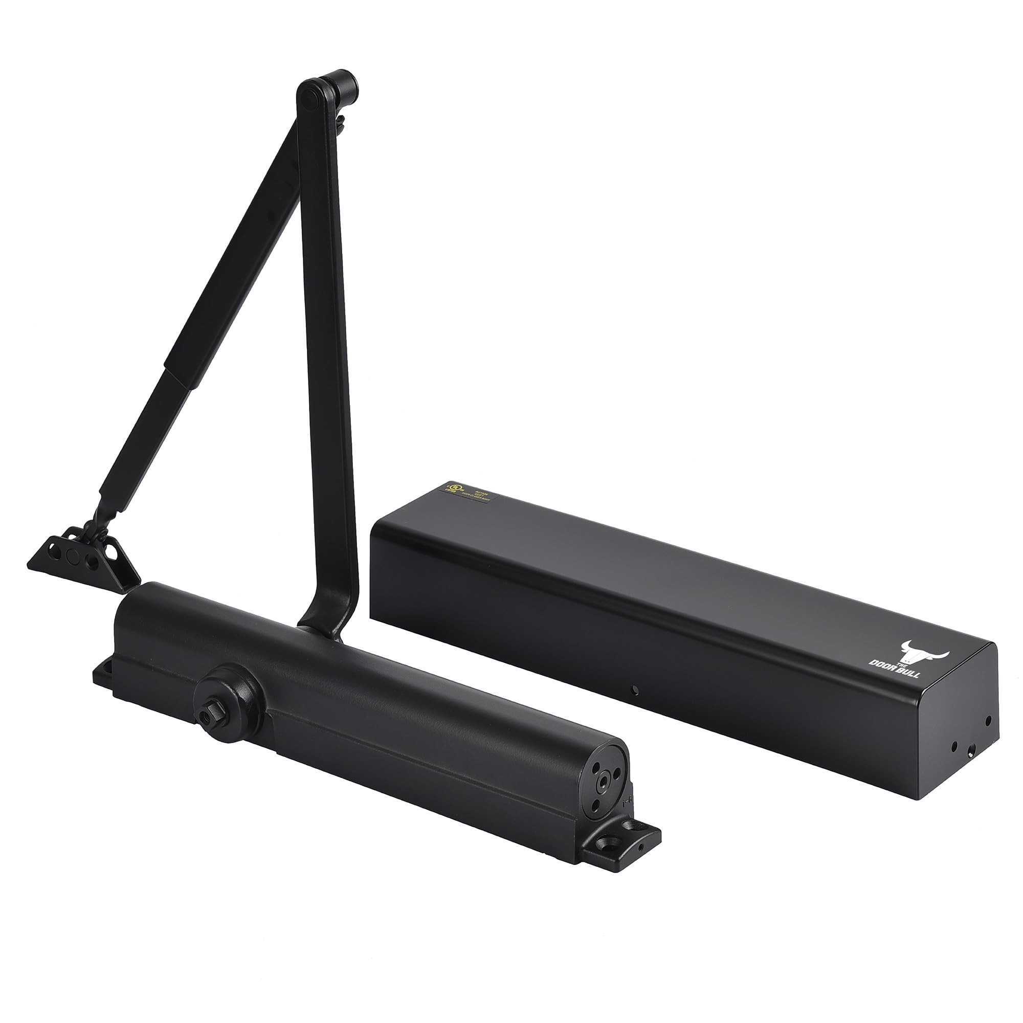 Ferme-porte automatique D8000 | ANSI/BHMA A156.4 Grade 1 | Certifié UL | Ferme-porte hydraulique réglable de taille 1 à 6 (série 8000, noir mat)