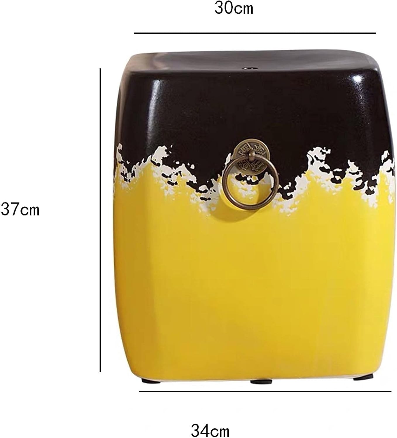 Garden Stool, Ceramic Drum Stool, Square Stool for Shoe Stool, Decorative Ornaments, Retro Embroidered Pier Stool. (Color : Red)(Green)