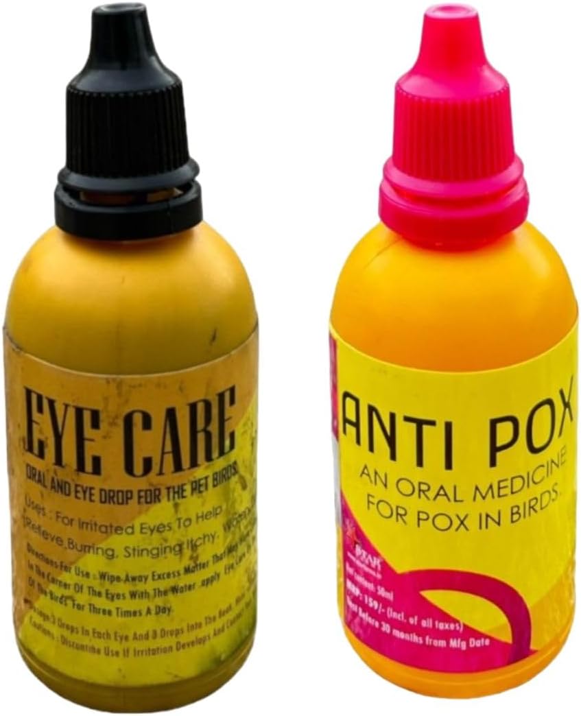 SF+ Pet Birds Eye Care and Anti Pox Health Supplements | Combo of 2 (50ml Each) | Original from TUNAI Store