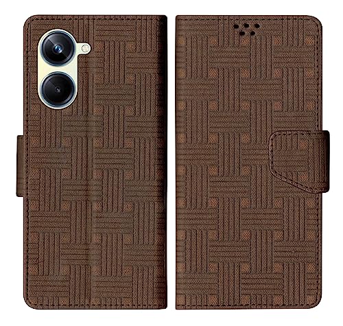 Image of SBMS Flip Cover for Realme 10 Pro 5G Back Cover Case with Magnatic Closure | Inbuilt Stand | Card & Money Pocket (Mat Brown)