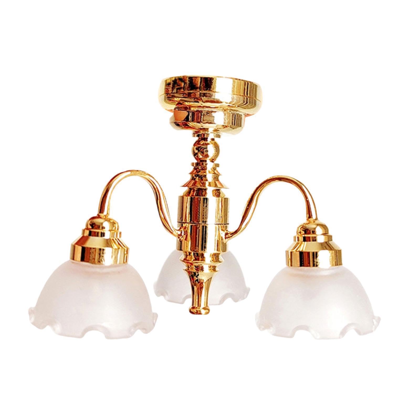 Lampadario per casa delle bambole, fatto a mano, materiale per scenografie, camera da letto, soggiorno, sala da pranzo, materiale per oggetti di scena fotografici. Il , Stile A