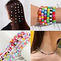 Vista 66 de Pony Bulk Beads - 1100 Pcs for Jewelry & Bracelets Making, Hair & Bracelet Beads (Dark Grey)