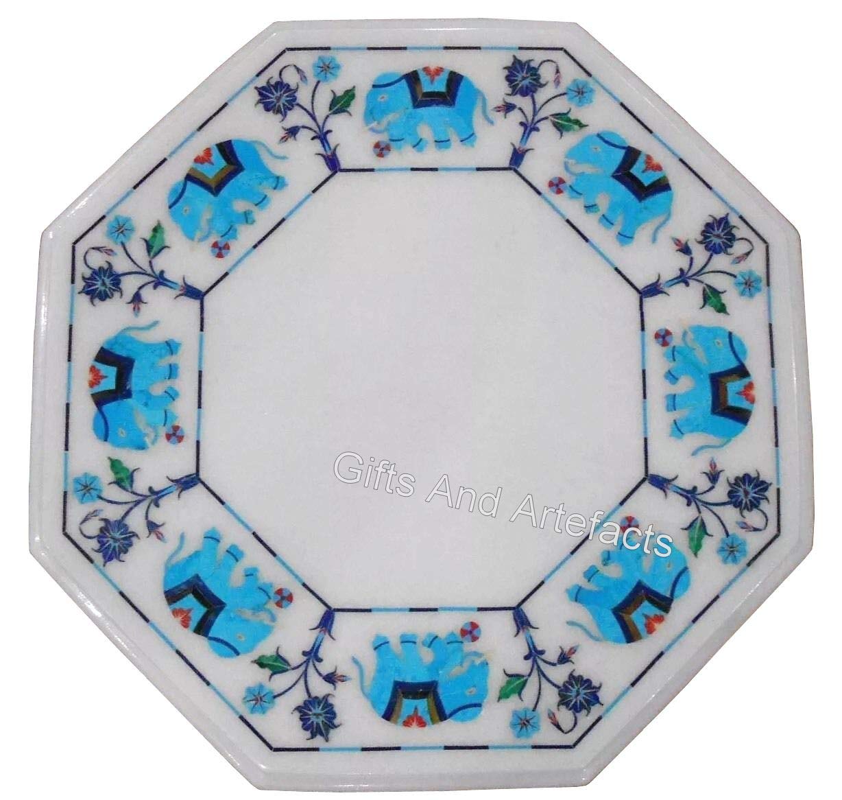 Dessus de table basse en marbre blanc noble pour intérieur
