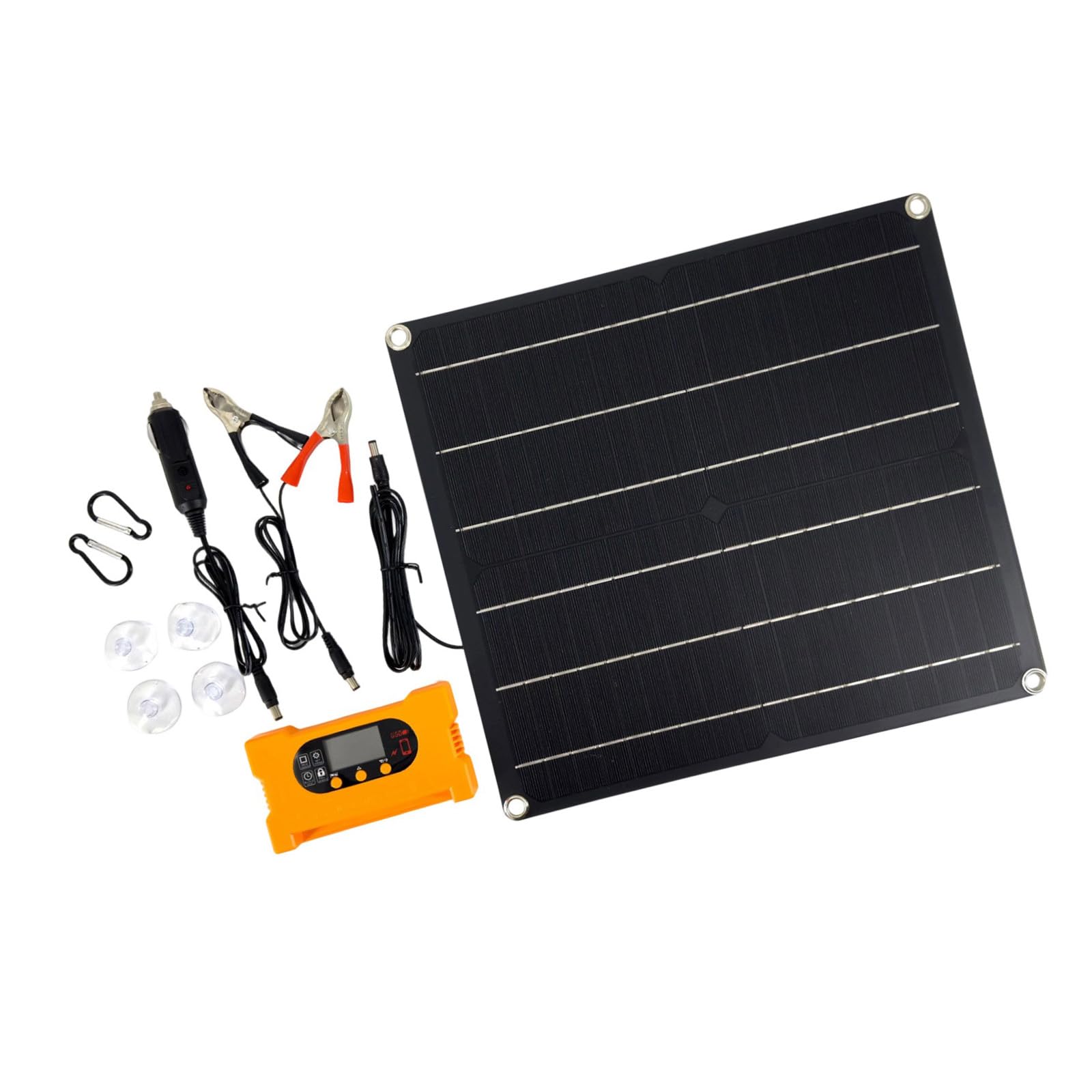 Placa solar monocristalina de 25 W y 18 V, batería sin restricciones, panel de accionamiento directo con controlador, portátil para emergencias al aire libre