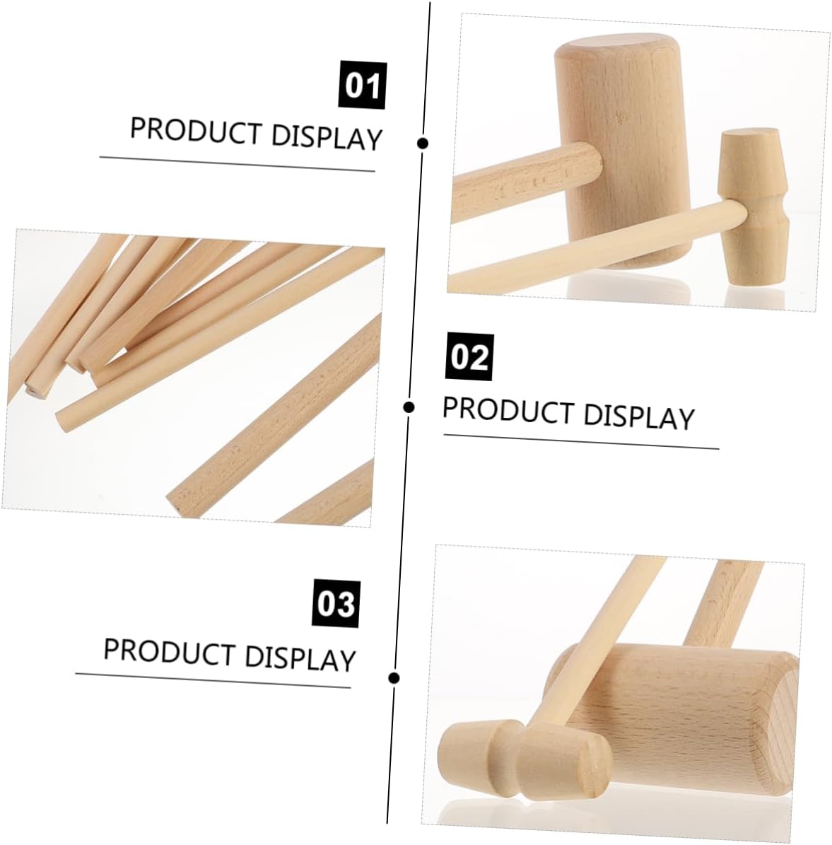 12Pcs Wooden Mallet for Seafood Cracking Hammers for Crab Lobster Jewelry Making Easy to Clean Portable DIY Tools for Shellfish and Crafts