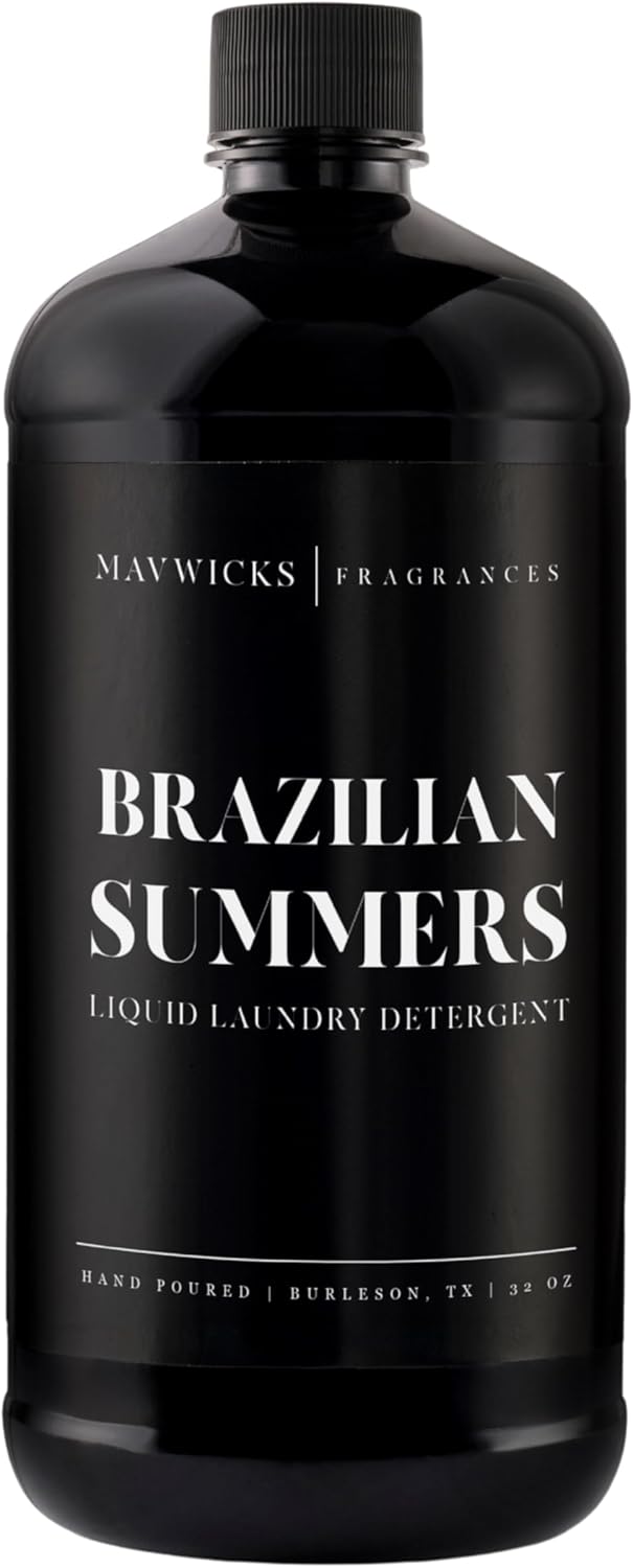Laundry Liquid Detergent (Brazilian Summers) - 32 Oz Laundry Perfume Bottle for Men & Women, Stain & Odor Remover, Deep Clean, Long-Lasting Fragrance and Freshness for All Fabrics