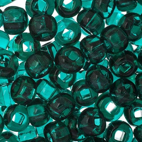 John Bead Czech Glass Seed Beads 32/0 (8mm) Transparent Teal Square Hole 250Grams Beads for DIY Arts Crafts Jewelry Bracelets Necklaces Earrings Making