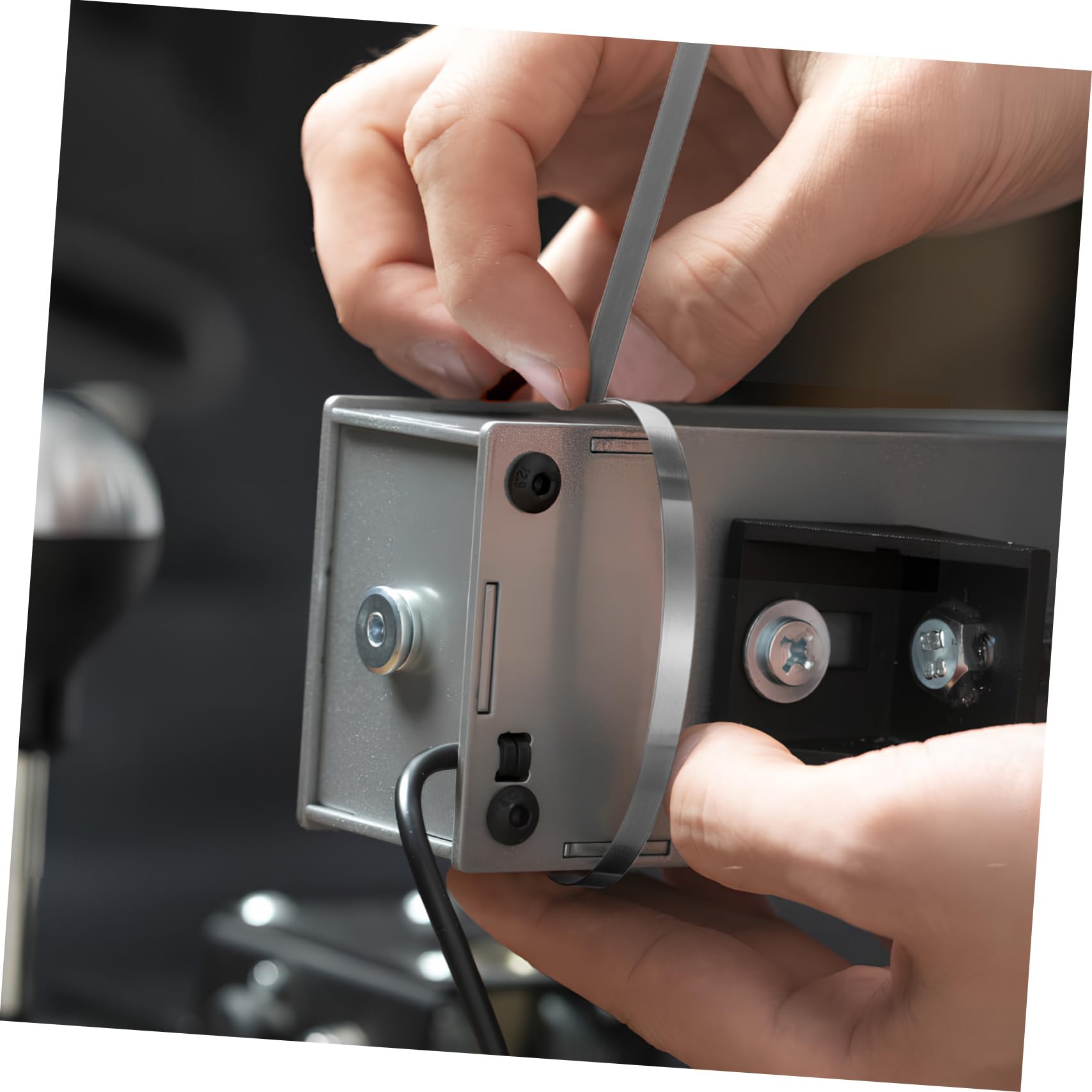 HOMSFOU 304 Edelstahl Kabelbinder Selbstverriegelnd Robust und Bruchsicher 500 Stück für Fahrzeuge und Zäune Außen Geeignet