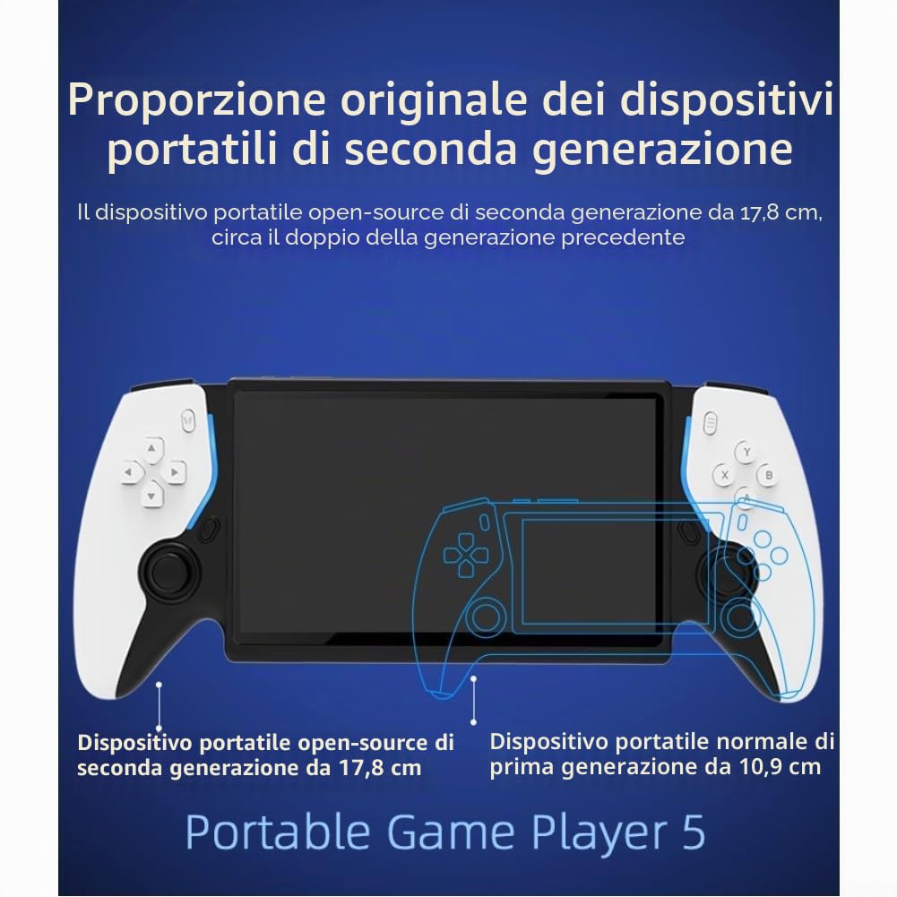 HC8000 - Console da gioco retrò portatile con display IPS da 7,0 pollici, 15000 giochi classici, 5 ore di durata della batteria, memoria da 64 GB espandibile a 256 GB (B)