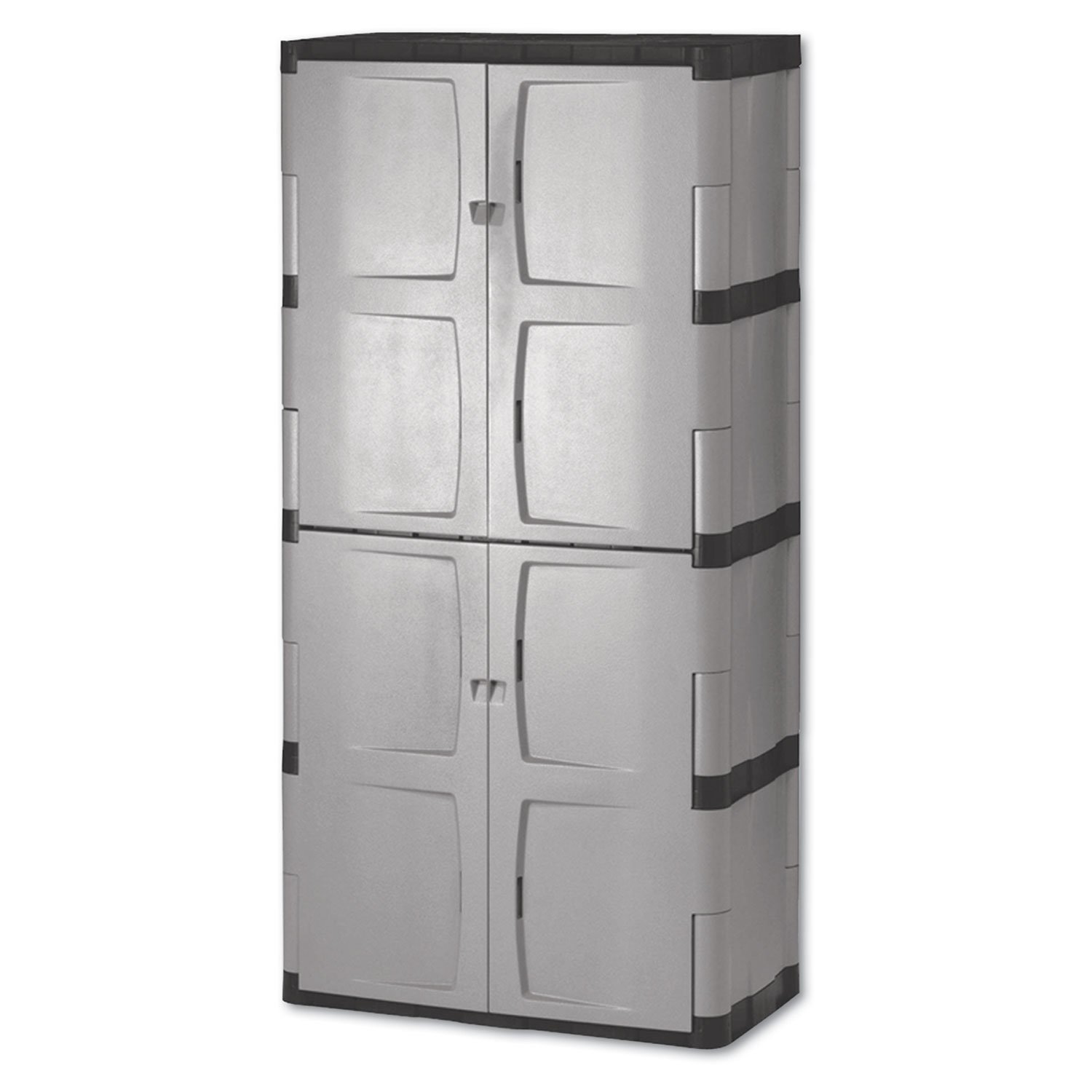 Photo 1 of Rubbermaid FG708300MICHR 72" Mica & Charcoal Full Double Door Cabinet
