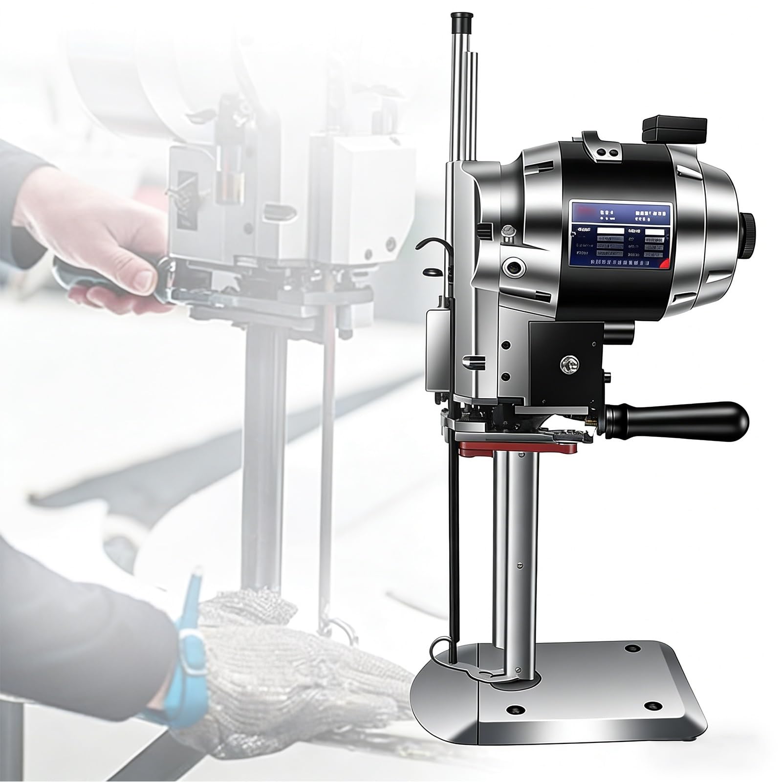 Máquina Eléctrica De Corte De Tejidos, Cortadora Con Cuchilla Recta 1100w/1200w, Gran Cortadora Rotativa De Telas Con Afilado Automático De Cuchilla Para Industrias Textiles Y Del Cuero(8 in)
