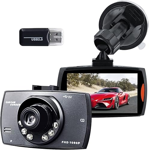 Dash Cam for Car 170 Wide Angle Sports Camera Full HD 1080P WDR Night Vision G-Sensor 24H Parking Monitoring Collision Recording Loop Recording