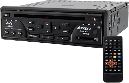 Autopro BD1208 In Dash - Reproductor de DVD de Blu-Ray sin radio AMFM, color negro Autopro BD1208 In Dash - Reproductor de DVD de Blu-Ray sin radio AMFM, color negro