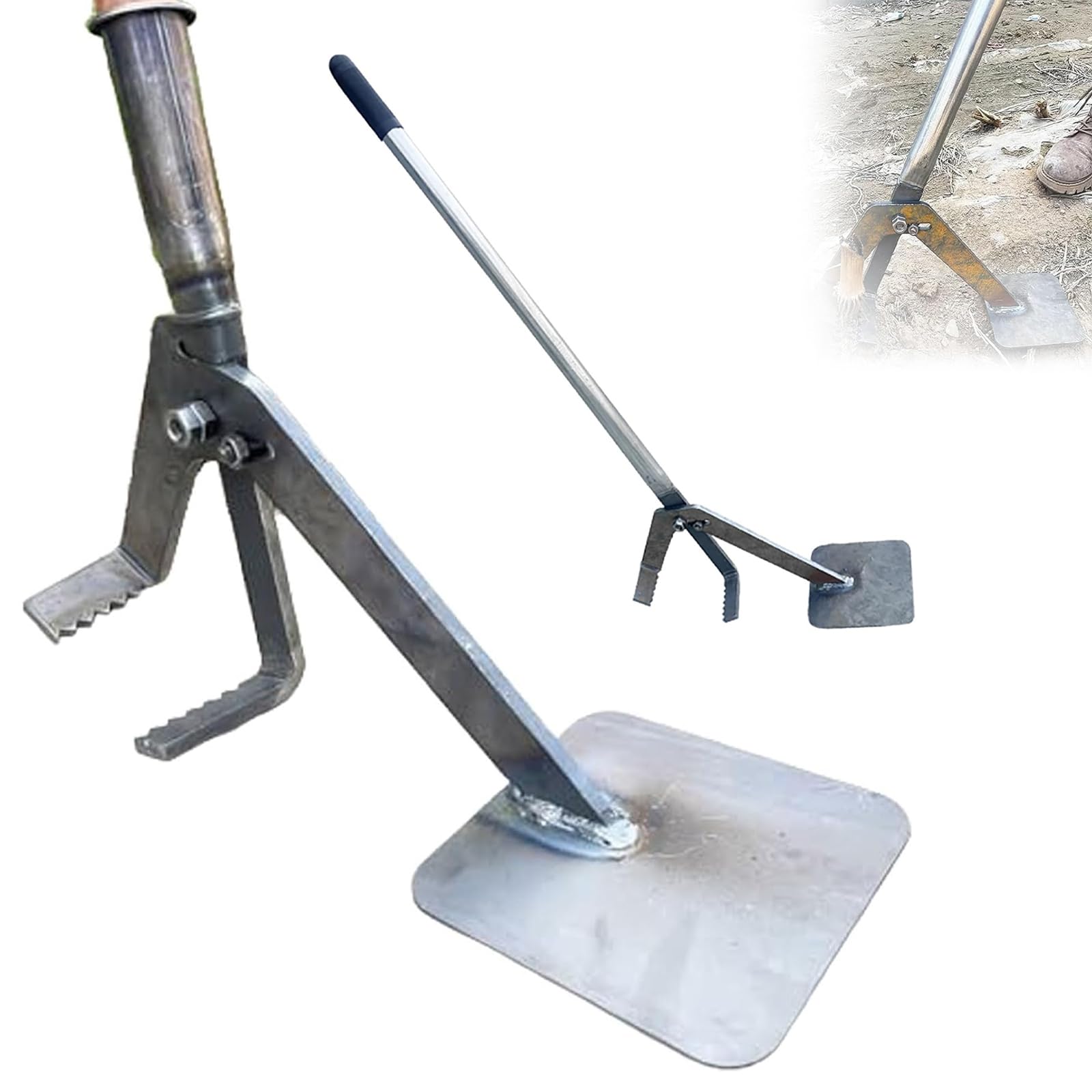 Estrattore di Radici per Alberi per impieghi gravosi, Strumento per la rimozione di ceppi, Design con Manico Lungo per Cortile, Fattoria, Giardino, orto - Attrezzatura per la rimozione di st