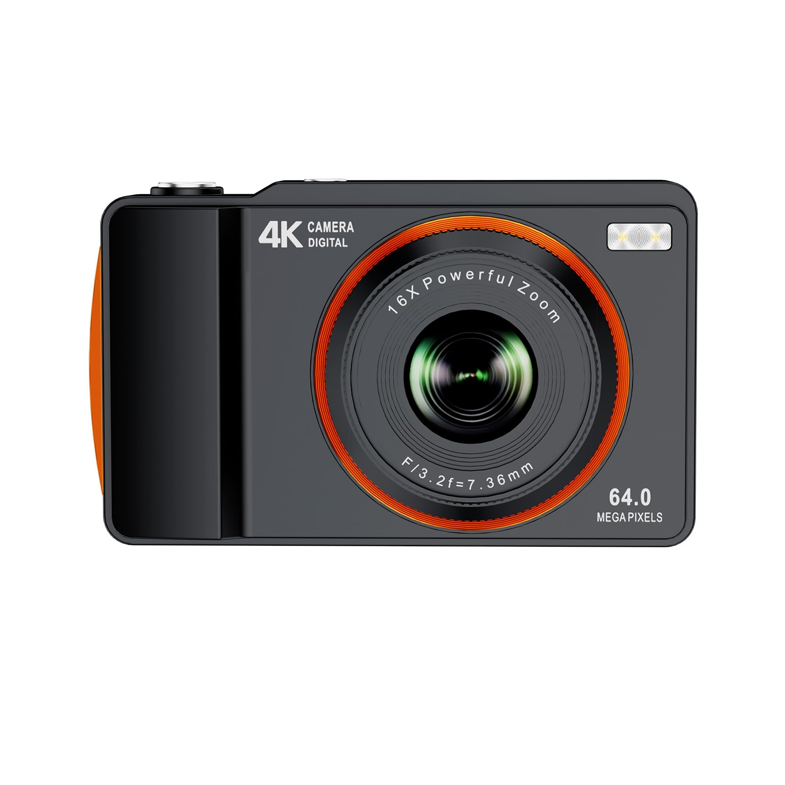 4K Digital Camera, 64MP CMOS Sensor 16X Zoom 2.4 Inch Screen with Built in 700mAh Battery Image Stabilization, for Travel Photography Video Blogging (Black)-image-14