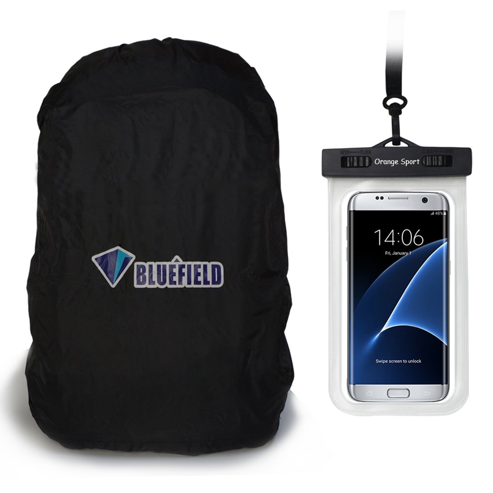 Backpack Rain Cover with Cellphone Waterproof Case,Rip-Resistant,3 Color Available,15-80L for Camping,Hiking,Cycling,Waterproof case for iPhone 6S 6,Galaxy S7 Edge,S7,Up to 6 inches